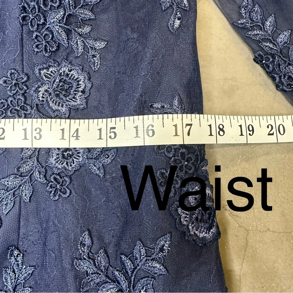 La Femme Navy Blue Sz12 Mermaid Gown - Picture 11 of 13